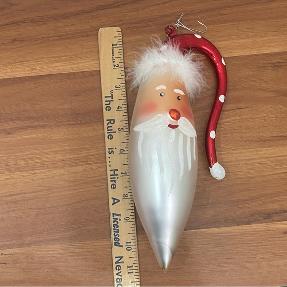 Vintage 11” Large Handblown Fur Hat Santa Christmas Holiday Ornament - Picture 8 of 16